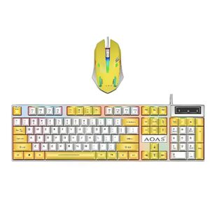 KIT TECLADO E MOUSE GAMING COM LED RGB AOAS M-450