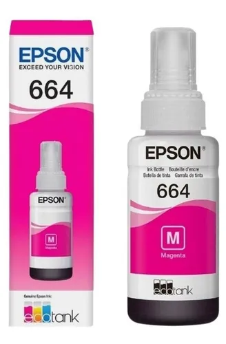REFIL DE TINTA EPSON 664 MAGENTA T664320 ORIGINAL