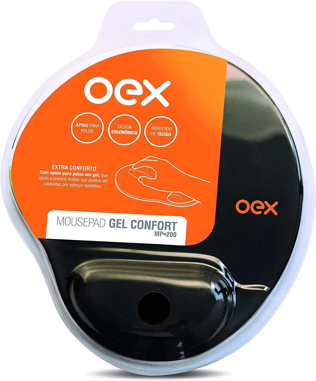 MOUSEPAD C/APOIO EM GEL PRETO OEX