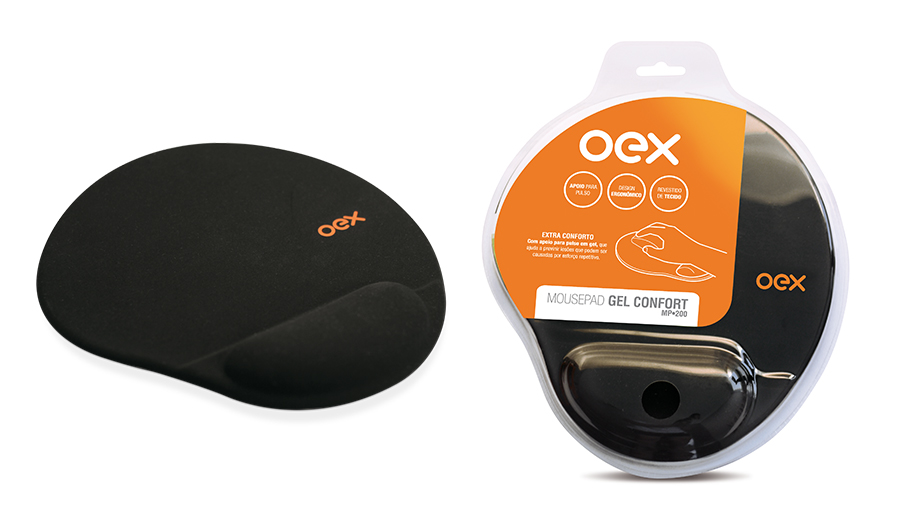 MOUSEPAD C/APOIO EM GEL PRETO OEX - Imagem 3