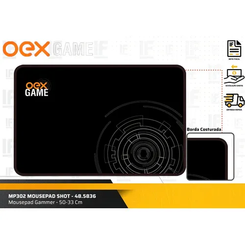Mousepad Gamer Oex Big Shot Mp303 Preto