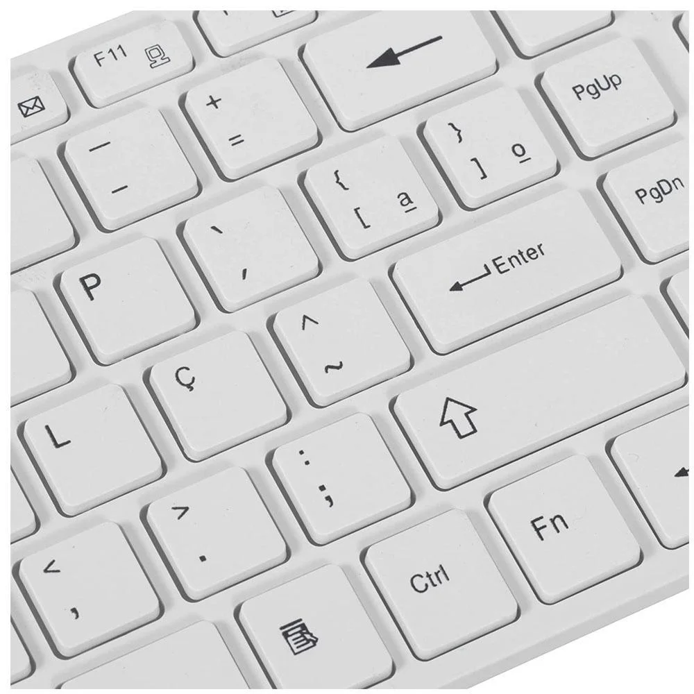 Kit Teclado E Mouse S/ Fio Knup Kp-te123 Branco - Imagem 3
