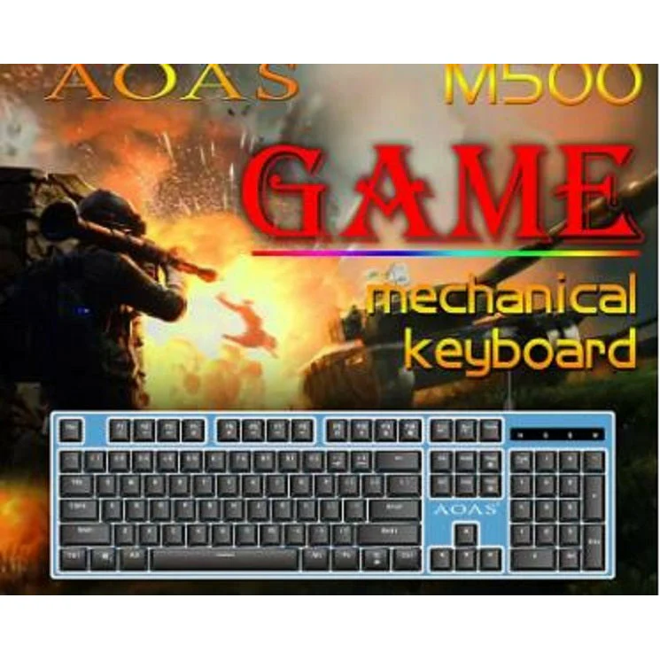 Teclado mecânico retroiluminado para jogos Aoas M500 64234 Shine Keyboard Color Black - Imagem 3