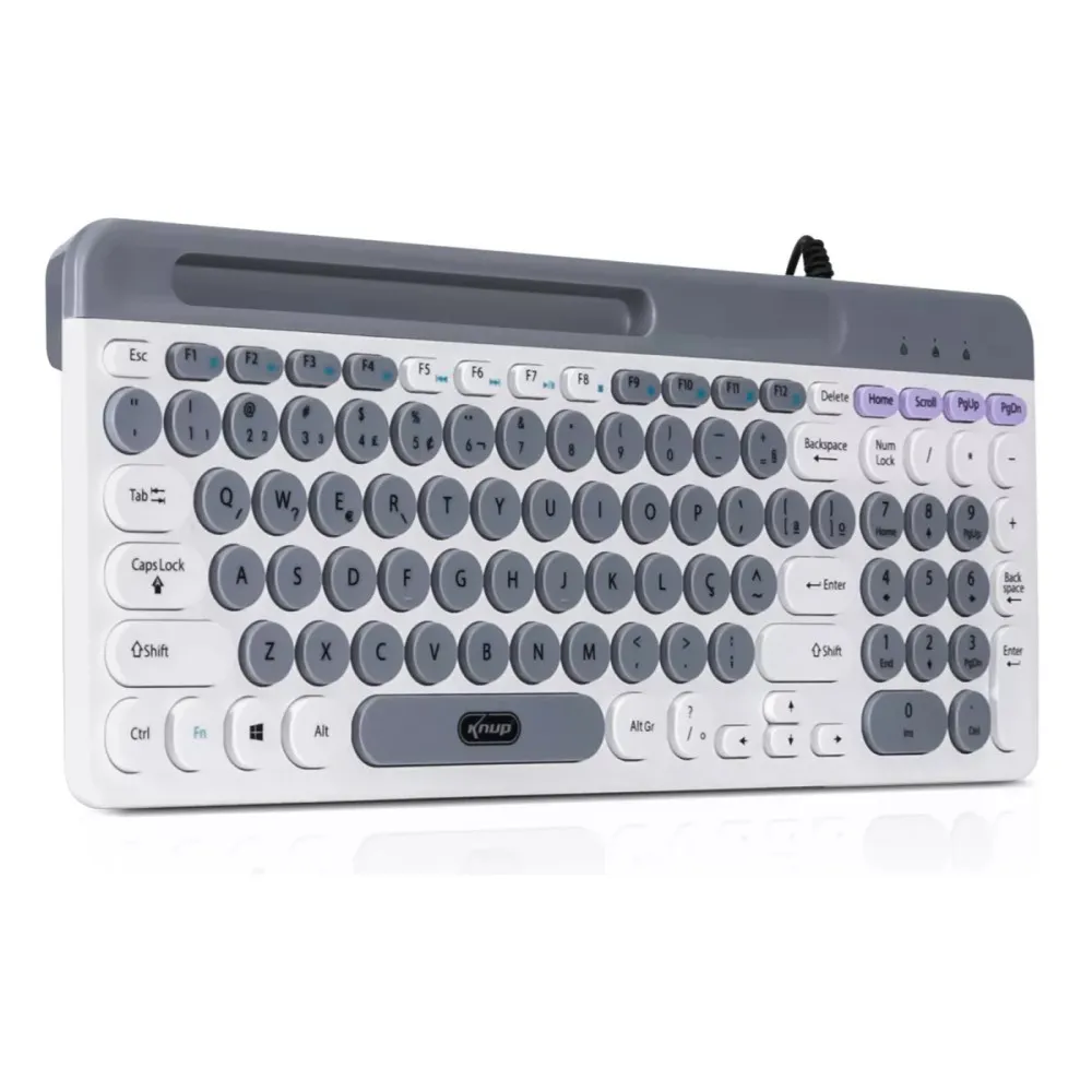 Teclado USB Multimídia Teclas Redondas TE126 Knup - Imagem 3