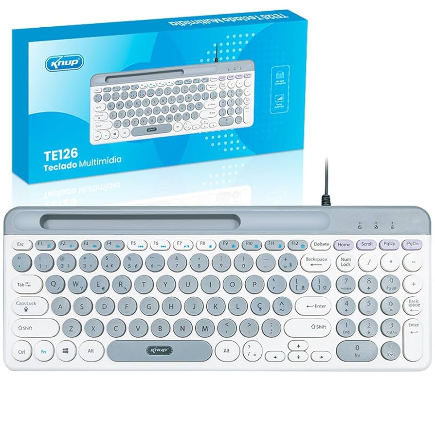Teclado USB Multimídia Teclas Redondas TE126 Knup - Imagem 5