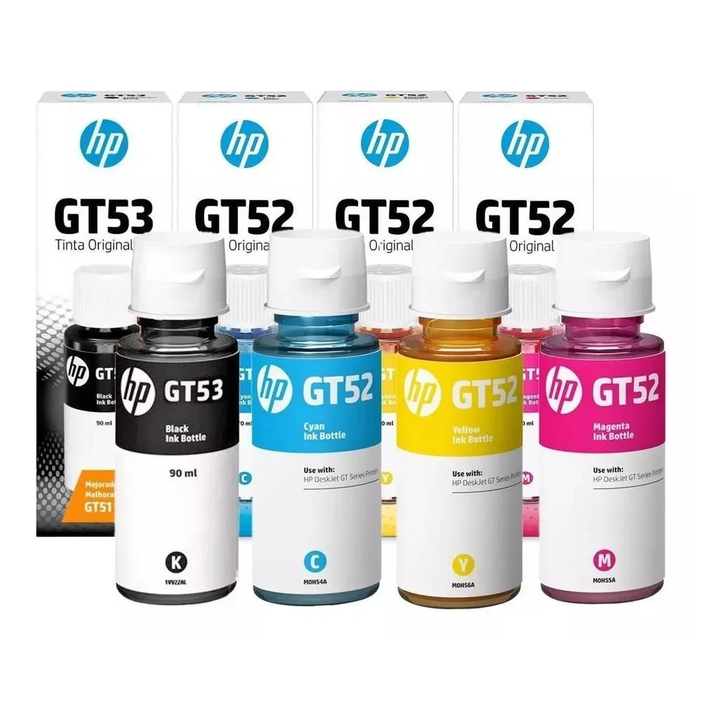 Hp Gt53 Gt52 kit 4 unidades combo preto, ciano, magenta e amarelo