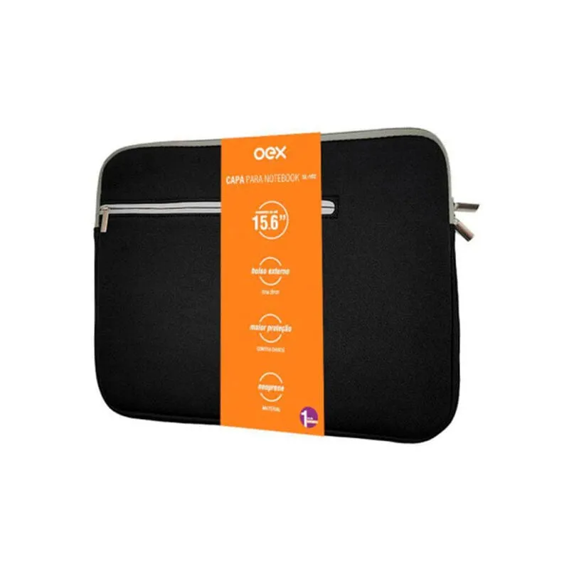 Capa Notebook Neoprene Bolso Externo Oex Sl102 Preta - Imagem 5