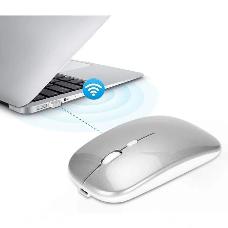 Mouse Sem Fio Recarregável Ms04a Agold Cor Prateado - Imagem 3