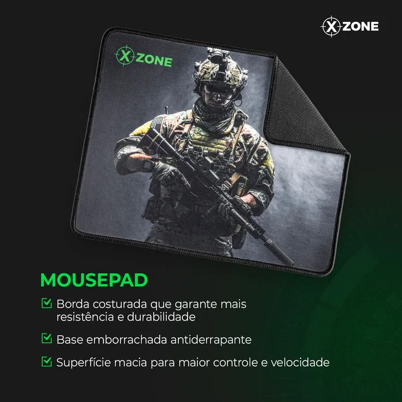 Kit Gamer 2 em 1 Mouse e Mousepad GTC-03 XZone 3600 Dpi