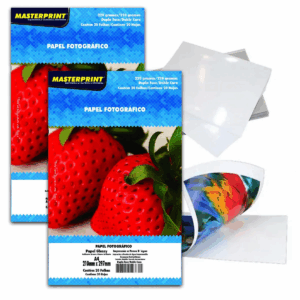 Papel Fotográfico Dupla Face 220g A4 Glossy Branco Brilhante Masterprint com 20 Folhas