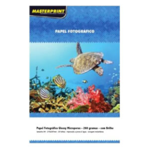 Papel Fotográfico A4 Glossy Microporoso 260g com Brilho 20fls Masterprint