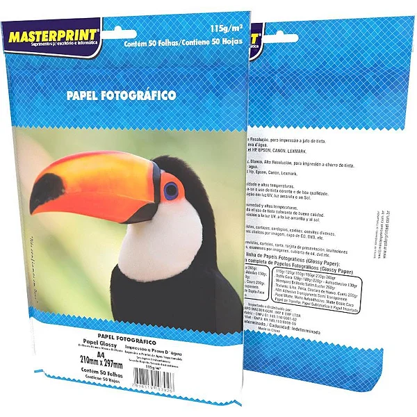 Papel Fotográfico Glossy Masterprint A4 115g 50 Folhas - Imagem 3