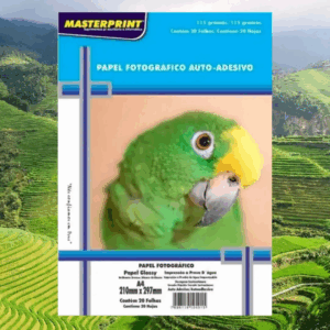 Papel Fotográfico Adesivo 115g A4 Masterprint 20 Fls Glossy