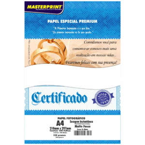 Papel fotógrafico matte fosco 230g A4 100 folhas masterprint