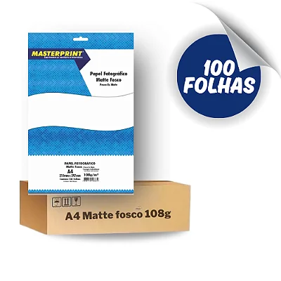 Papel fotógrafico matte fosco 230g A4 100 folhas masterprint - Imagem 3