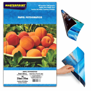 Papel Fotográfico Dupla Face 180g A4 Glossy Masterprint 20 folhas