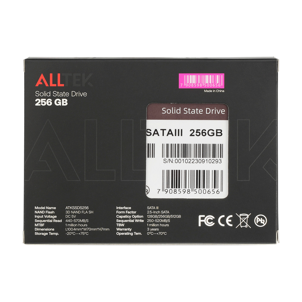 SSD Alltek 256GB 2.5” SATA III 6Gb/s – Preto - Imagem 4