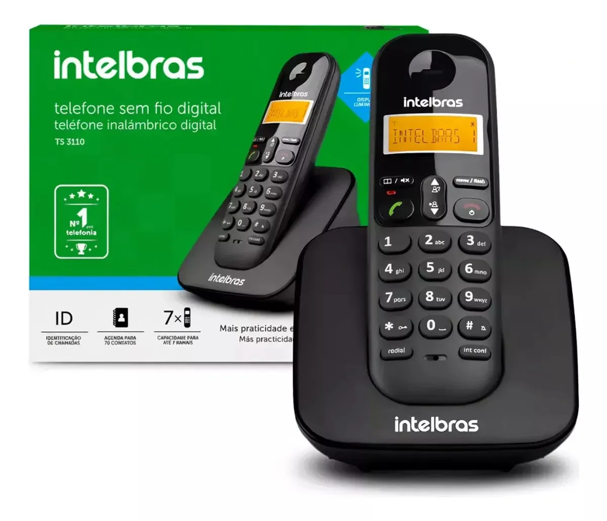 TELEFONE SEM FIO INTELBRAS COM IDÊNTIFICADOR DE CHAMADAS