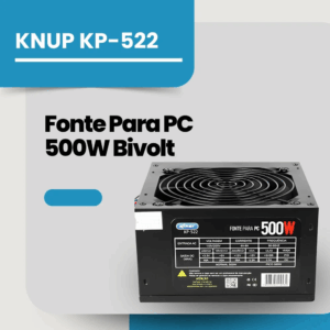 FONTE PARA PC  500 WTS KNUP  BLACK KP-522