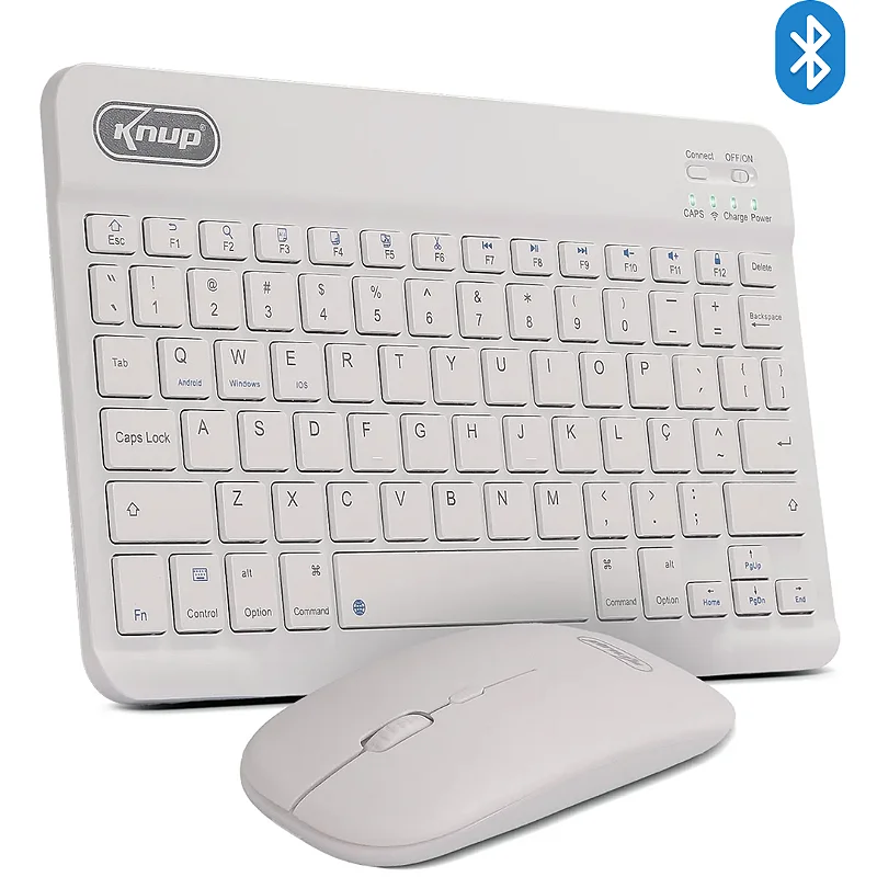 KIT TECLADO E MOUSES/FIOBLUETOOTH RECARREGAVEL KNUP
