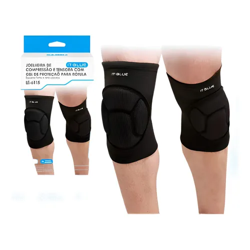 Joelheira de compressão e Tensora com gel de proteção para rótula LE-6115
