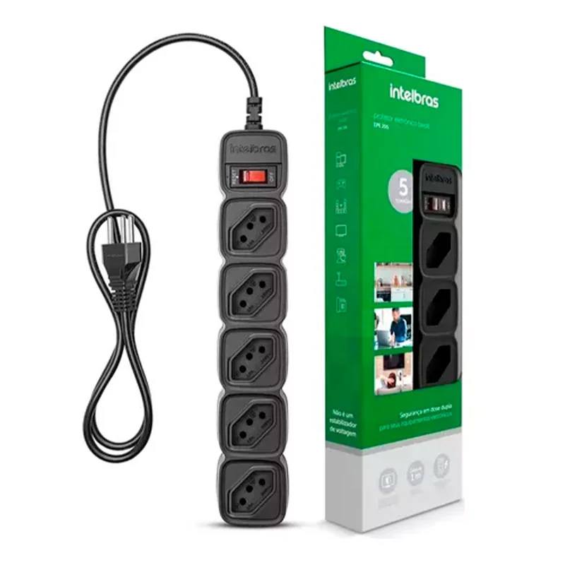 Filtro de Linha 5 Tomadas EPE 205+ Bivolt Preto Intelbras - Imagem 3
