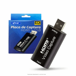 Placa De Captura Externa Knup, Com Conexão USB E HDMI, Captura Áudio E Vídeo Em 4K