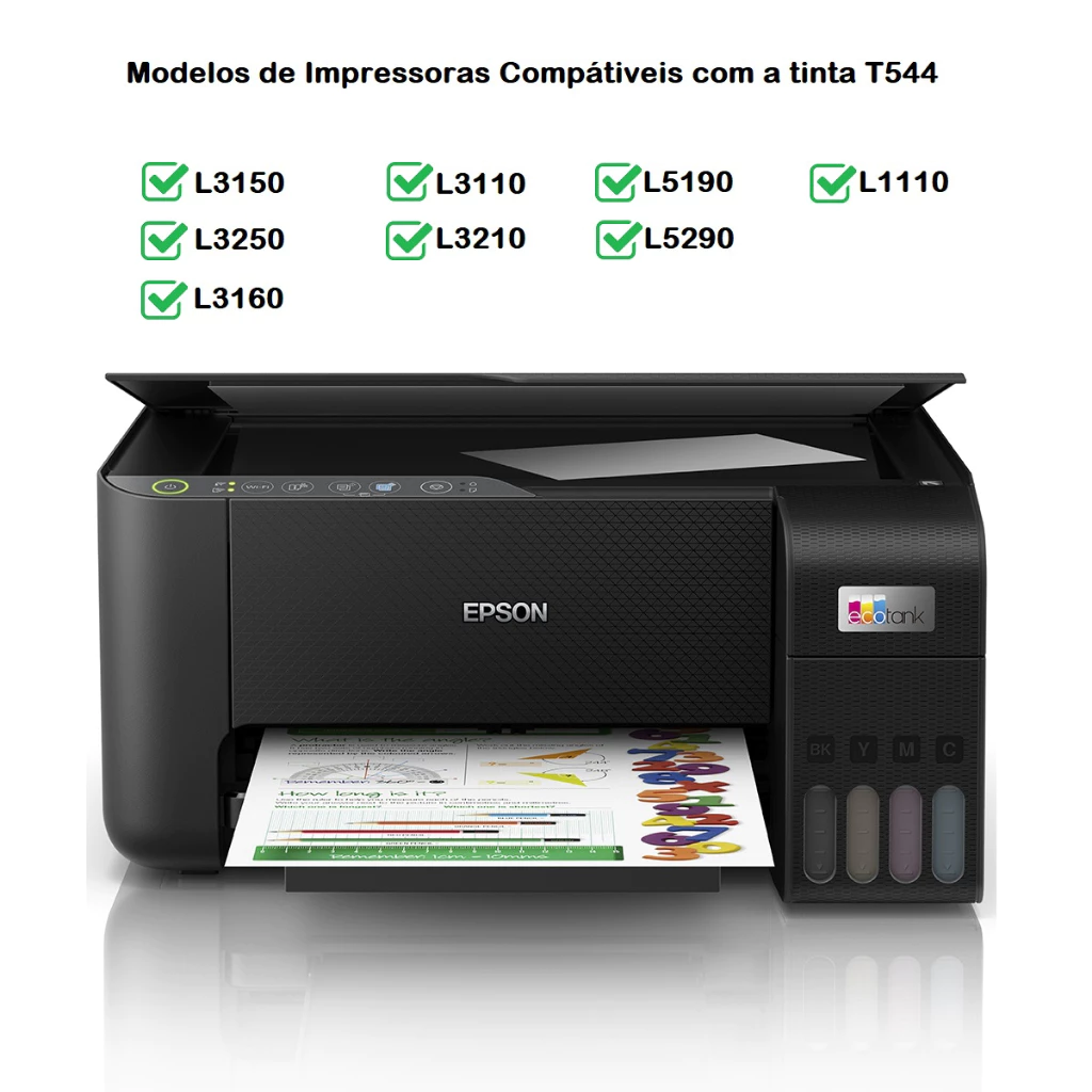 Tinta Epson T544120 Preto Original T544 L3150 L3110 3150 3110 - Imagem 3