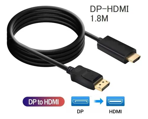 Cabo Displayport P/ Hdmi - 1.8m Preto It Blue
