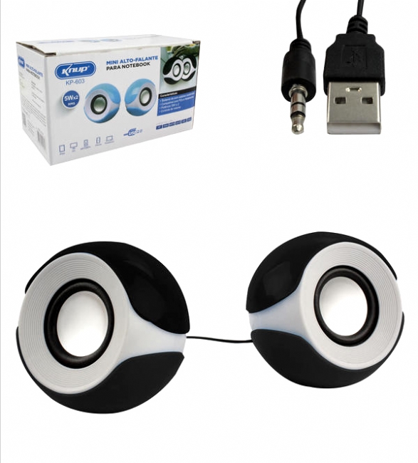 CAIXA DE SOM PARA NOTEBOOK E DESKTOP KNUP 5W X2 RMS - Imagem 3