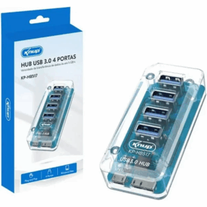 HUB USB 3,0 4 PORTAS KNUP TRANSPARENTE
