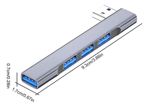 Hub Usb 3.0 2.0 Extensão 4 Portas Regua Computador Notebook - Imagem 3