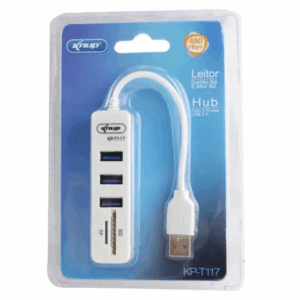 HUB USB 2,0 COM 3 PORTAS LEITOR CARTÂO SD E MICRO-SD KNUP