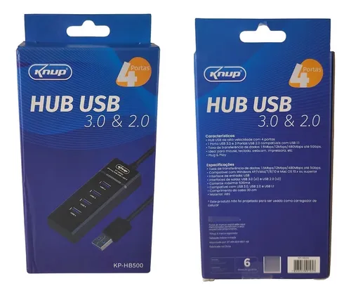 HUB USB 3,0 & 2,0 KNUP 4 PORTAS - Imagem 4