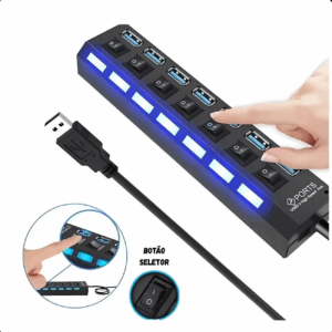 HUB USB 7 PORTAS KNUP 2.0