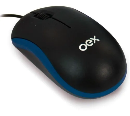 Mouse Mini Optico Com Fio Usb 1000 Dpi Oex Preto Azu - Imagem 5