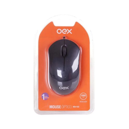 Mouse Mini Optico Com Fio Usb 1000 Dpi Oex Preto Azu - Imagem 7