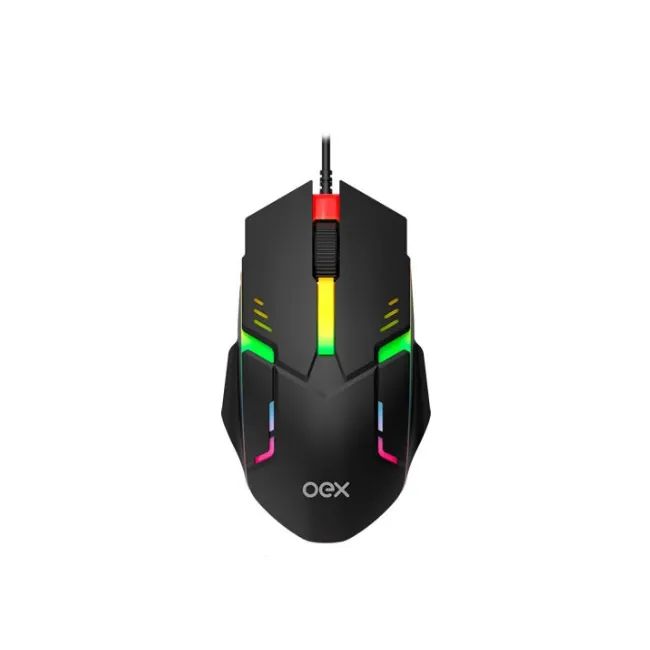 Mouse com fio Rainbow OEX Preto MS303 - Imagem 4