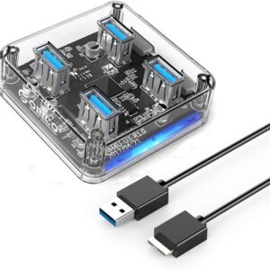 HUB USB 3.0 4 Portas Transparente Knup