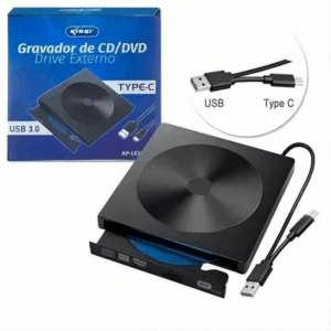 GRAVADOR DE CD/DVD  DRIVE EXTERNO USB& TYPO-C USB 3.0