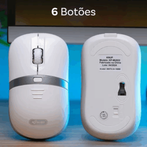 Mouse ótico sem fio Bluetooth 5.0 Recarregável 2.4ghz 2400 dpi 6 botões Silencioso Branco