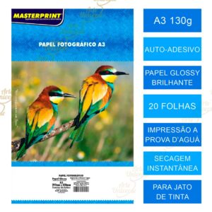 PAPEL FOTOGRAFICO A3 ADESIVO 130 COM 20